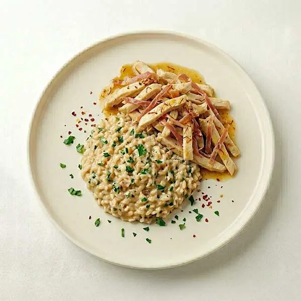 Chicken Saltimbocca with Creamy Brown Rice